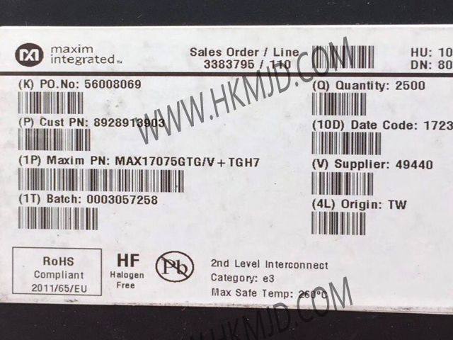 MAX17075GTG