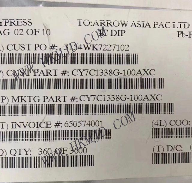 CY7C1338G-100AXC